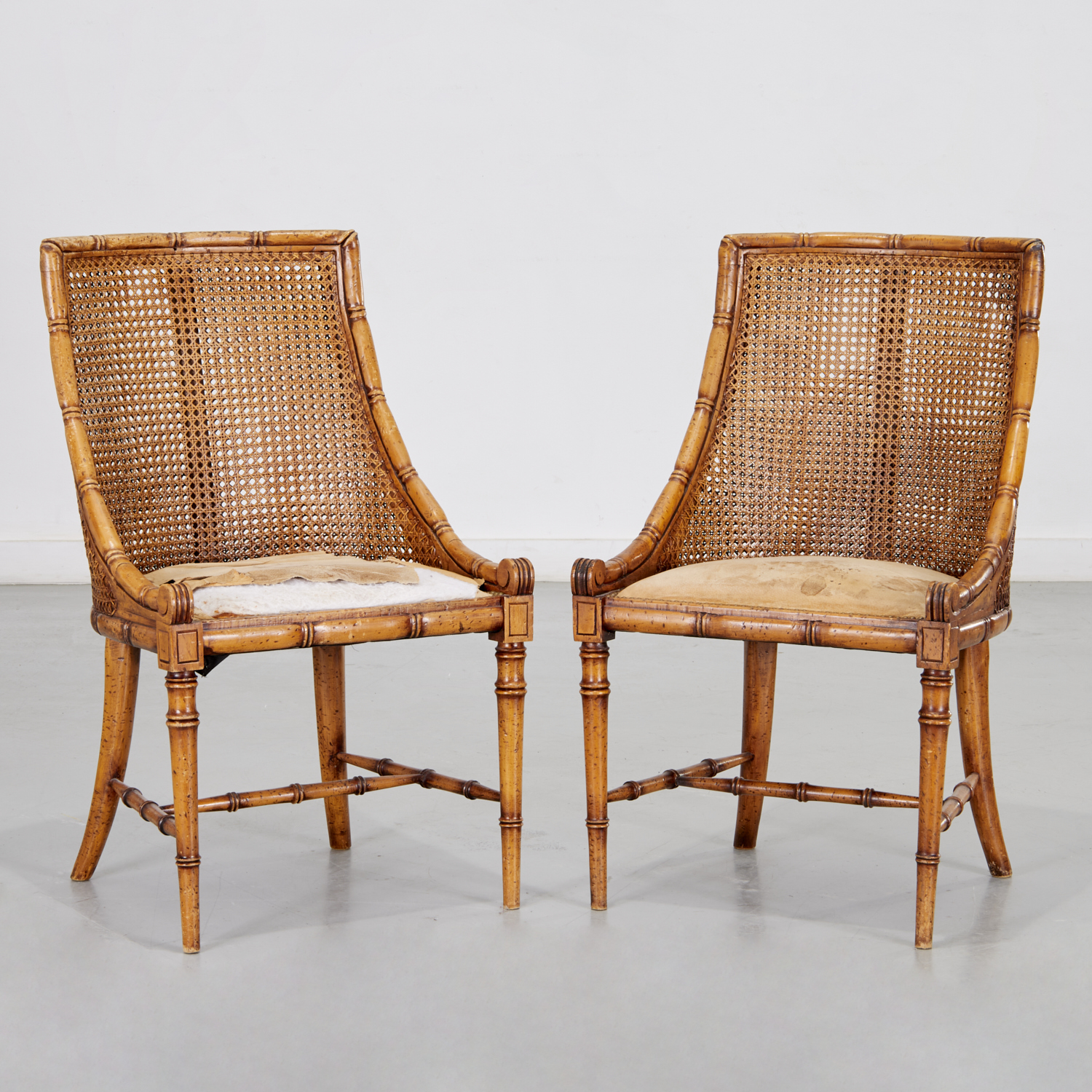 PAIR EDWARDIAN FAUX BAMBOO CHAIRS 3b471a