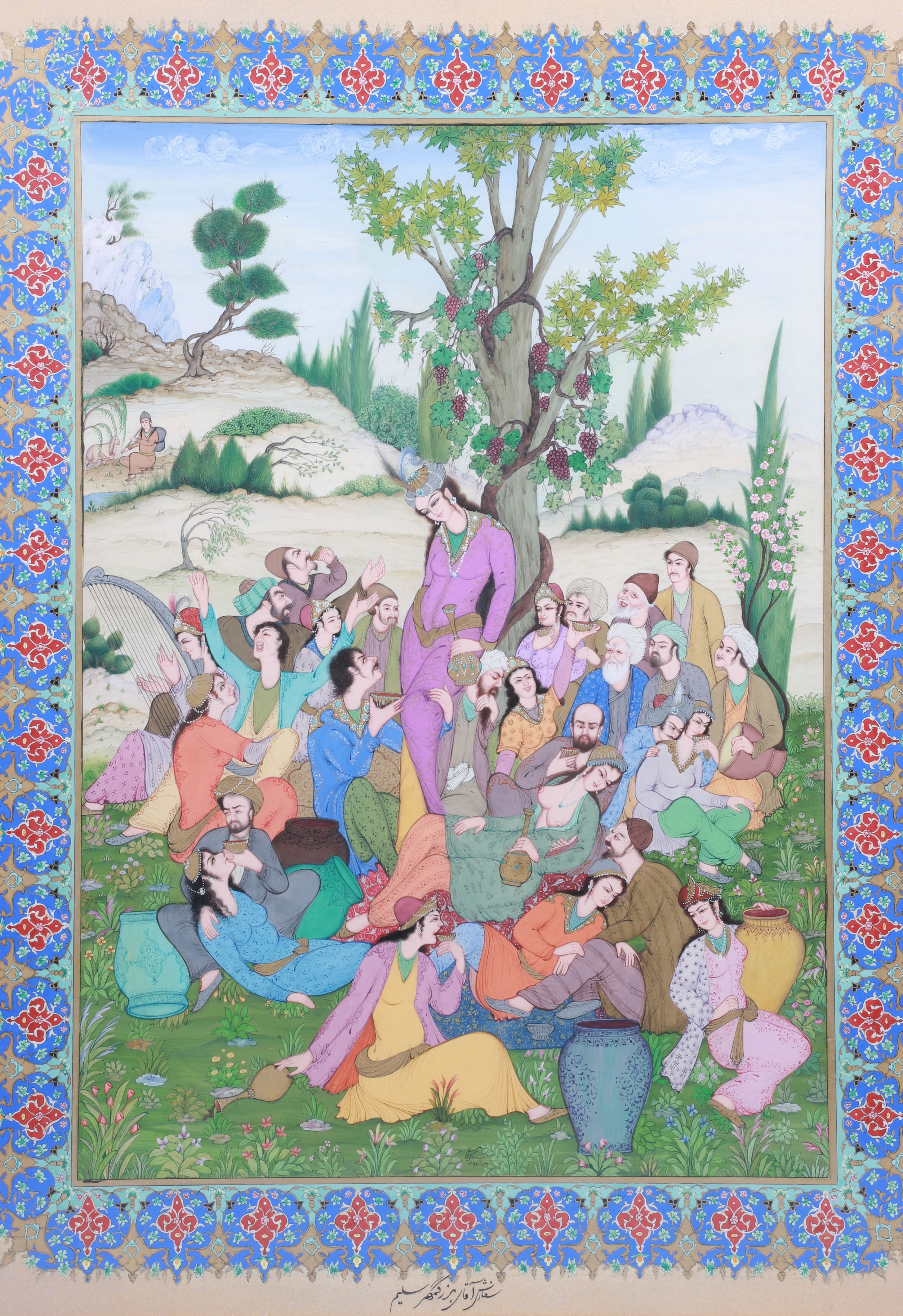 Very Fine Large Islamic Painting  3b471d