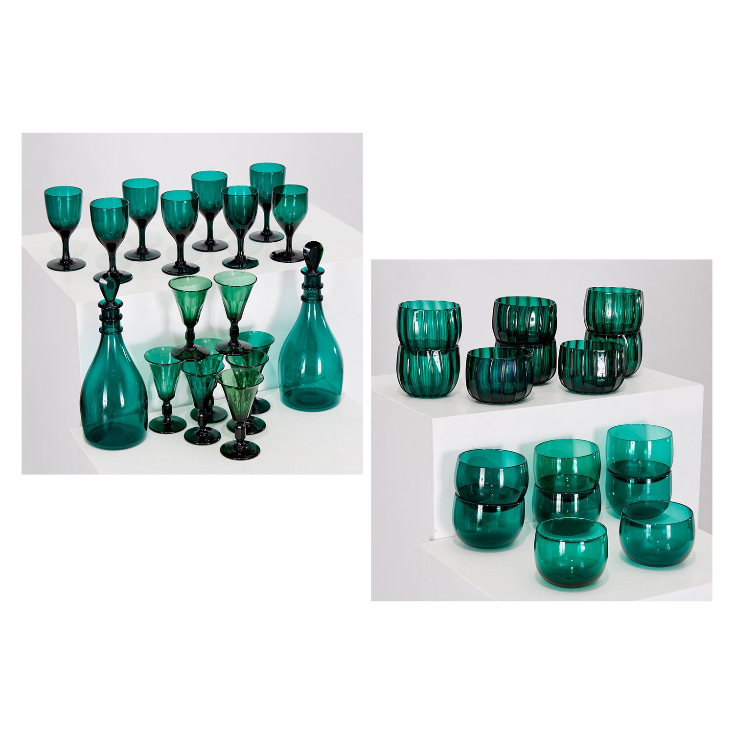 GEORGIAN BRISTOL GREEN GLASSWARE  3b47b5