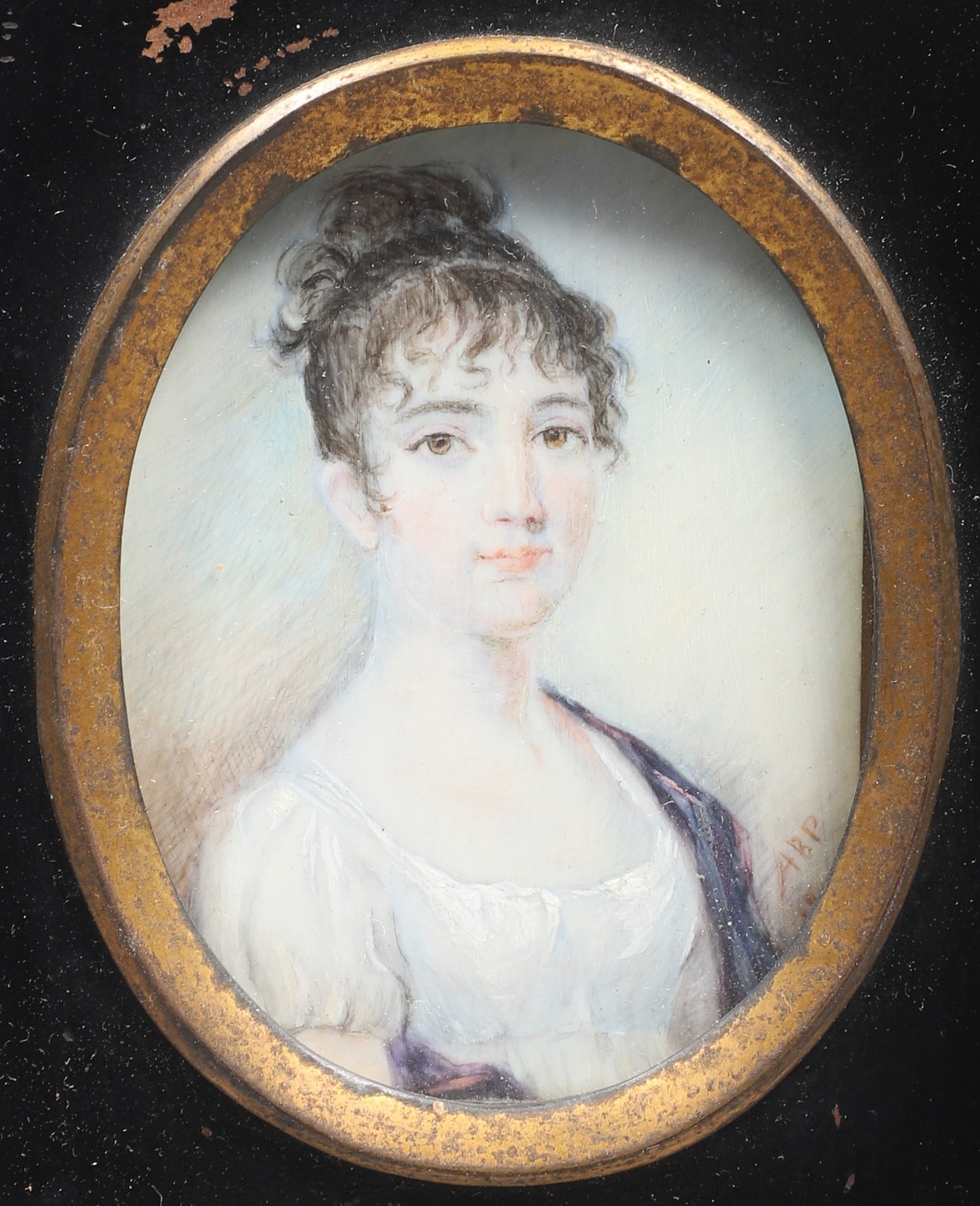 1901 miniature portrait in gouache