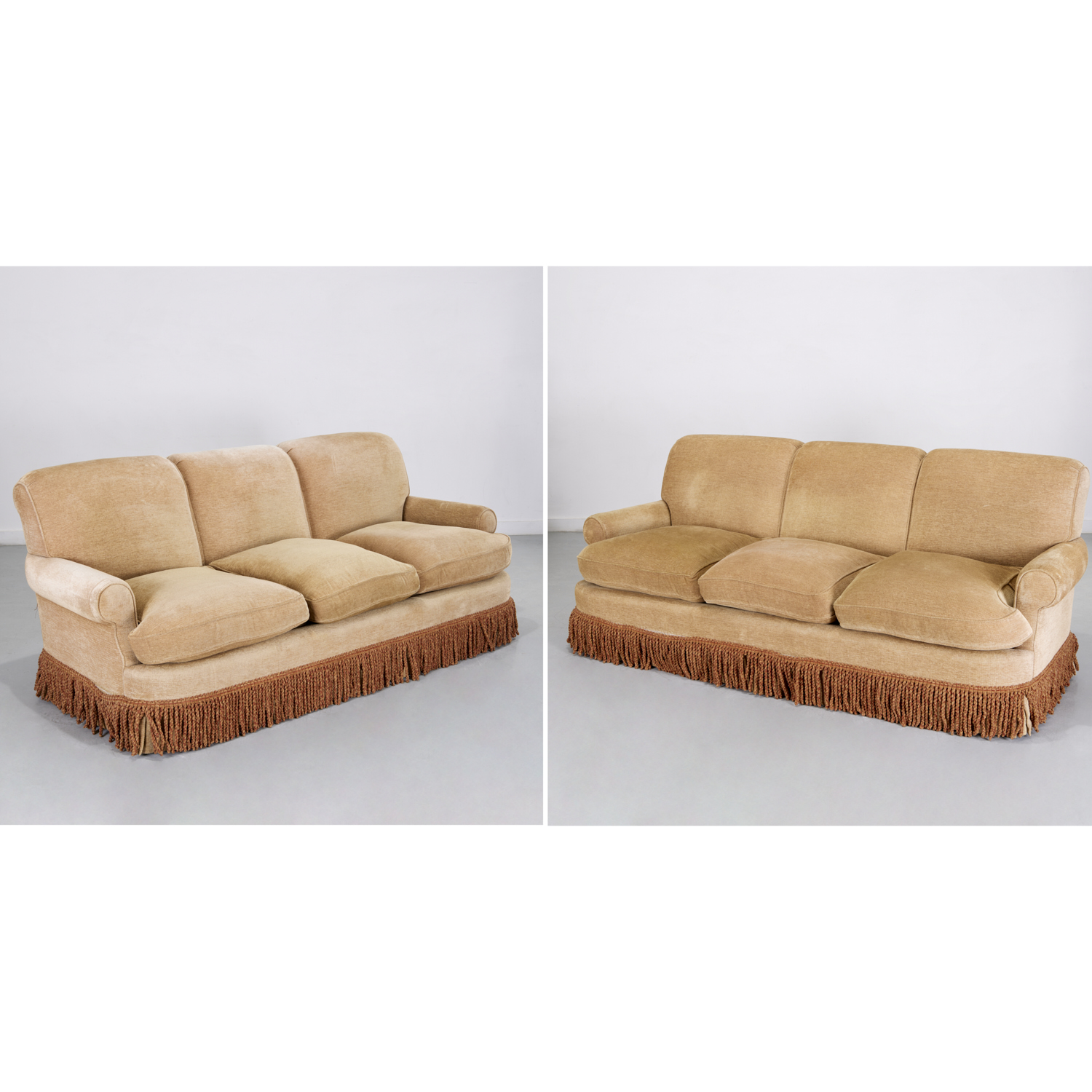 PAIR CUSTOM DESIGNER UPHOLSTERED 3b4896