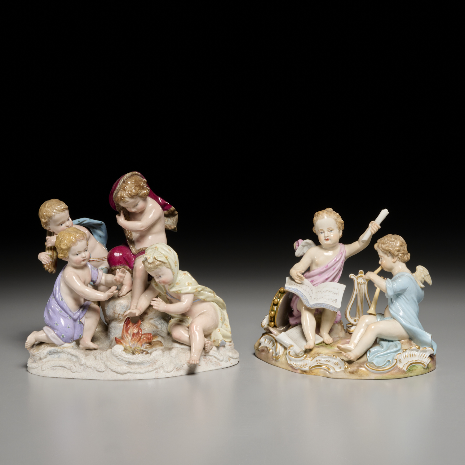 (2) MEISSEN PORCELAIN ALLEGORICAL