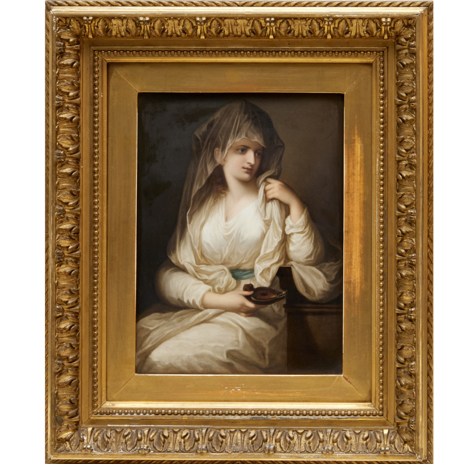 DRESDEN PORCELAIN PLAQUE VESTAL 3b493a