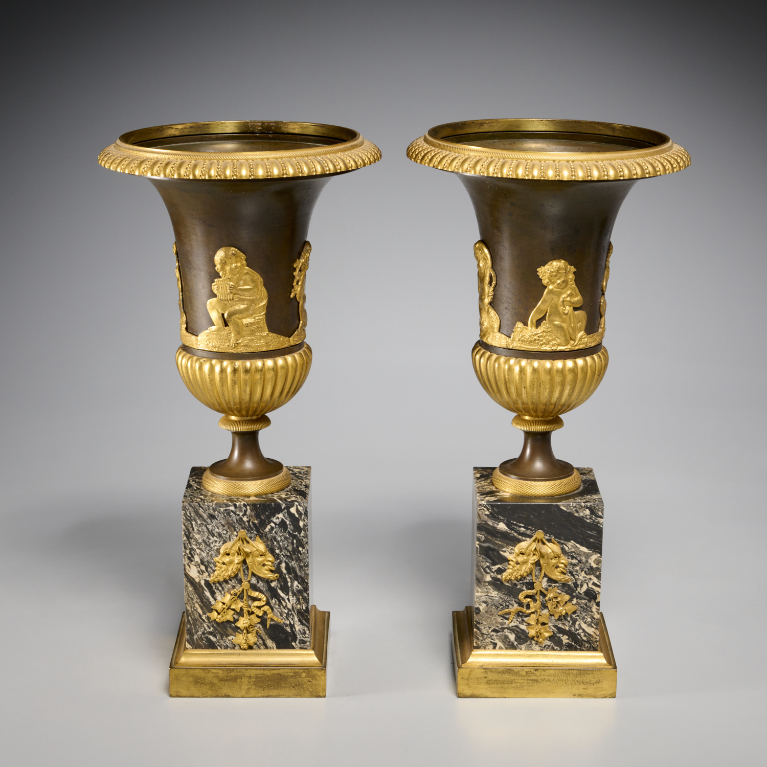 PAIR EMPIRE GILT AND PATINATED 3b4950