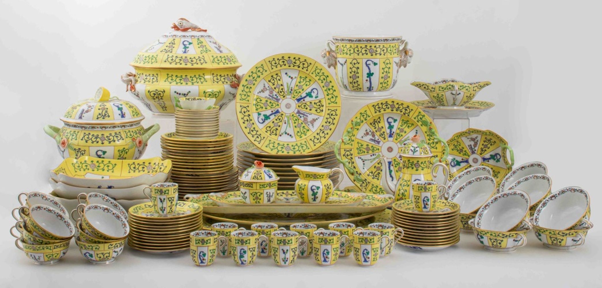 HEREND PORCELAIN YELLOW DYNASTY 3b4a28