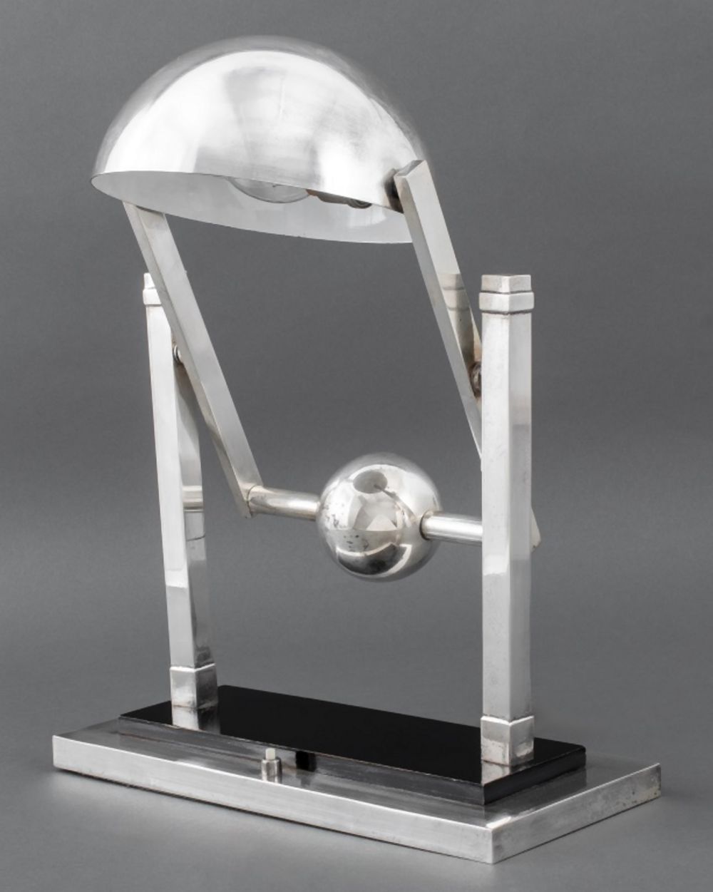 JACQUES ADNET CHROMED TABLE LAMP,