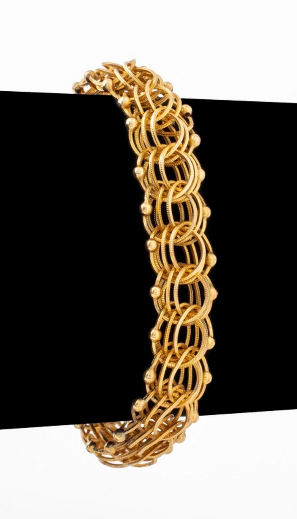 14K YELLOW GOLD CIRCLE LINK BRACELET