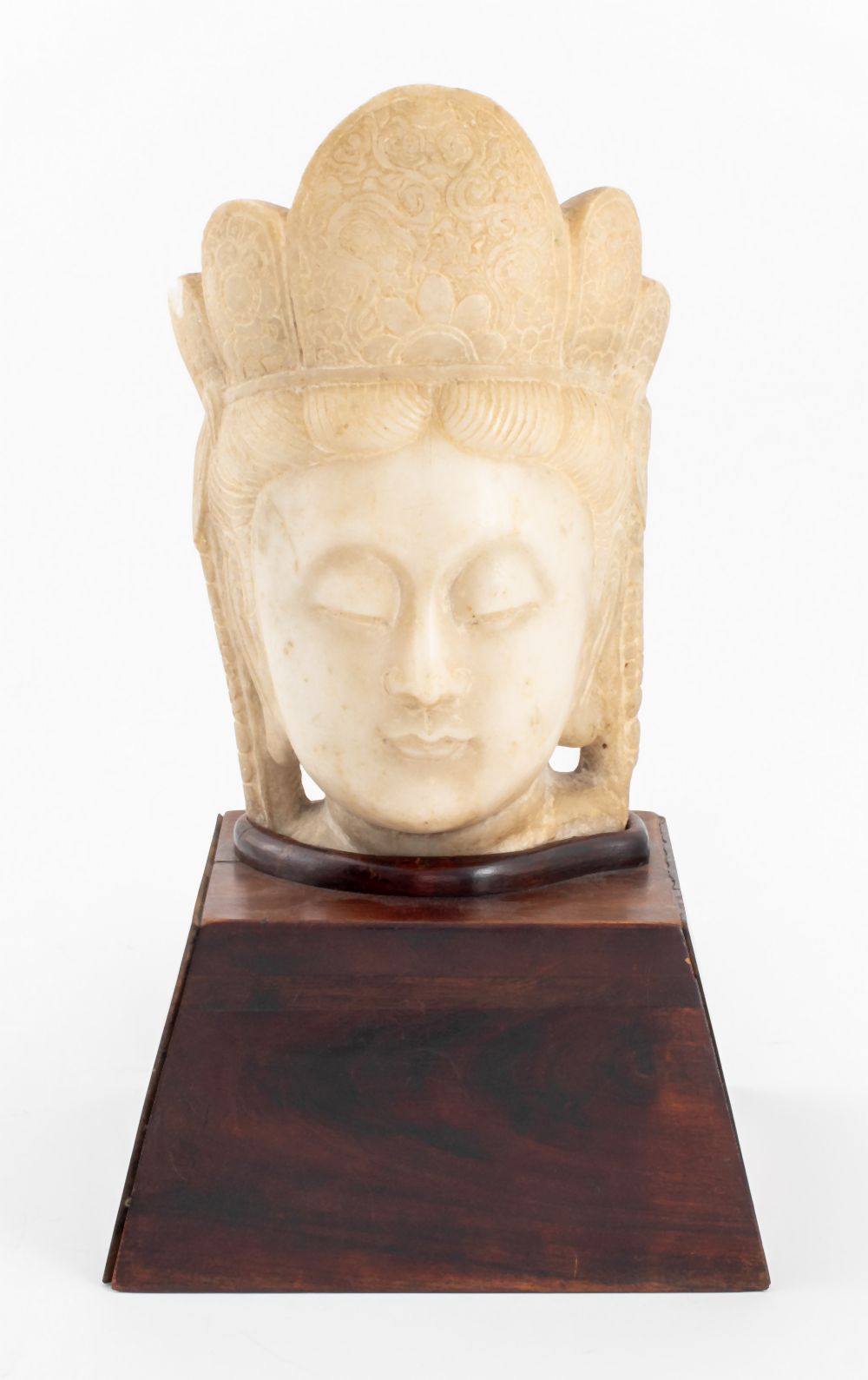 CHINESE MARBLE QUAN YIN HEAD FRAGMENT 3b4a9c