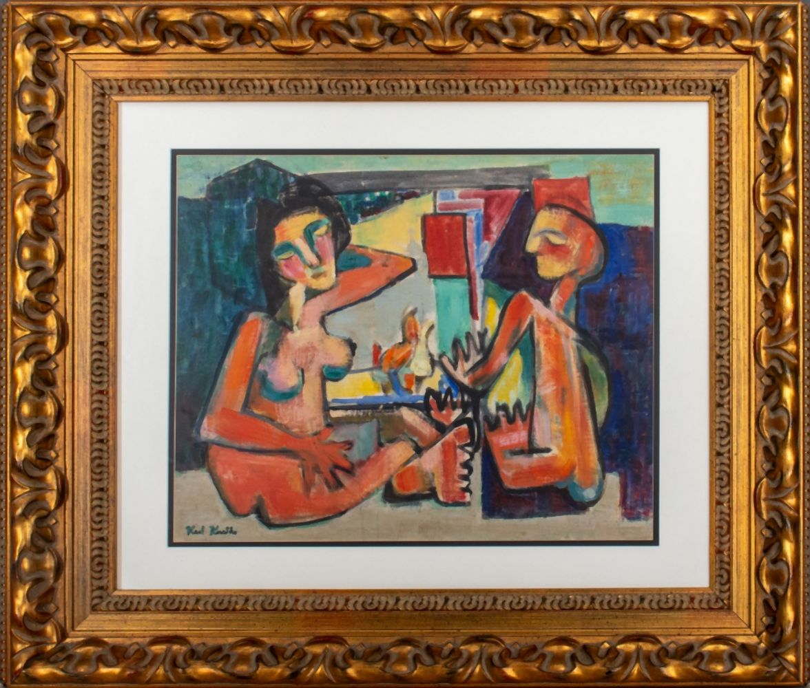 KARL KNATHS ABSTRACT NUDE COUPLE