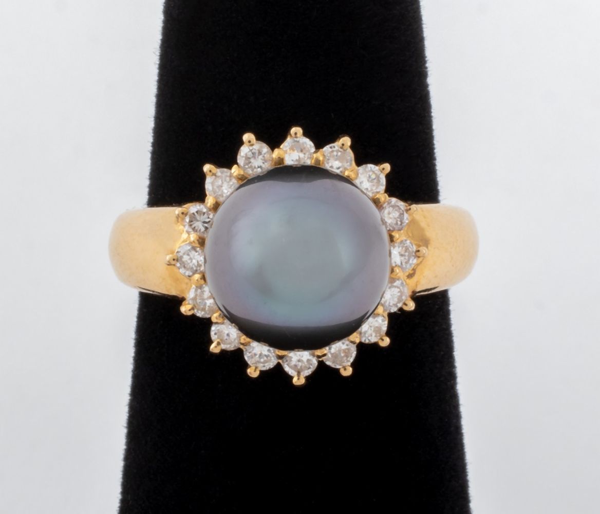 14K YELLOW GOLD TAHITIAN PEARL