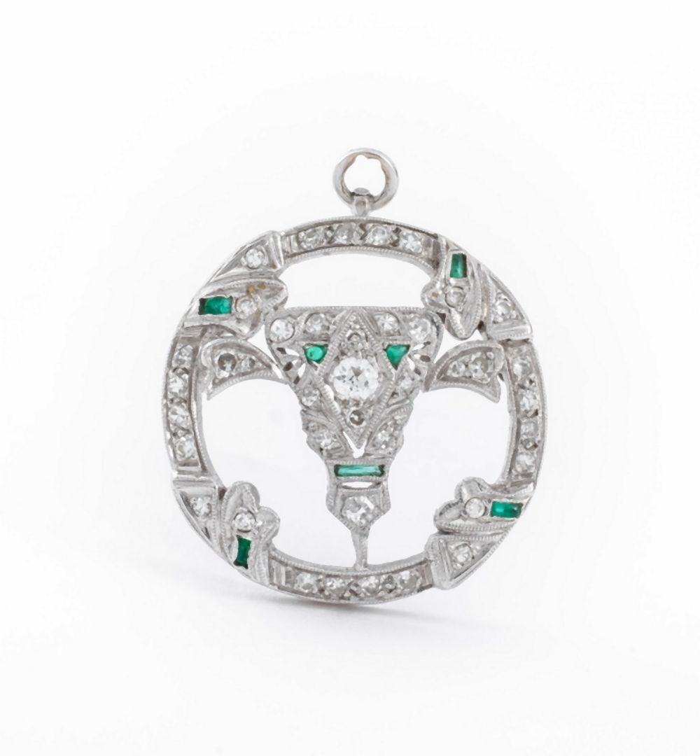 14K WHITE GOLD DIAMOND EMERALD 3b4adf