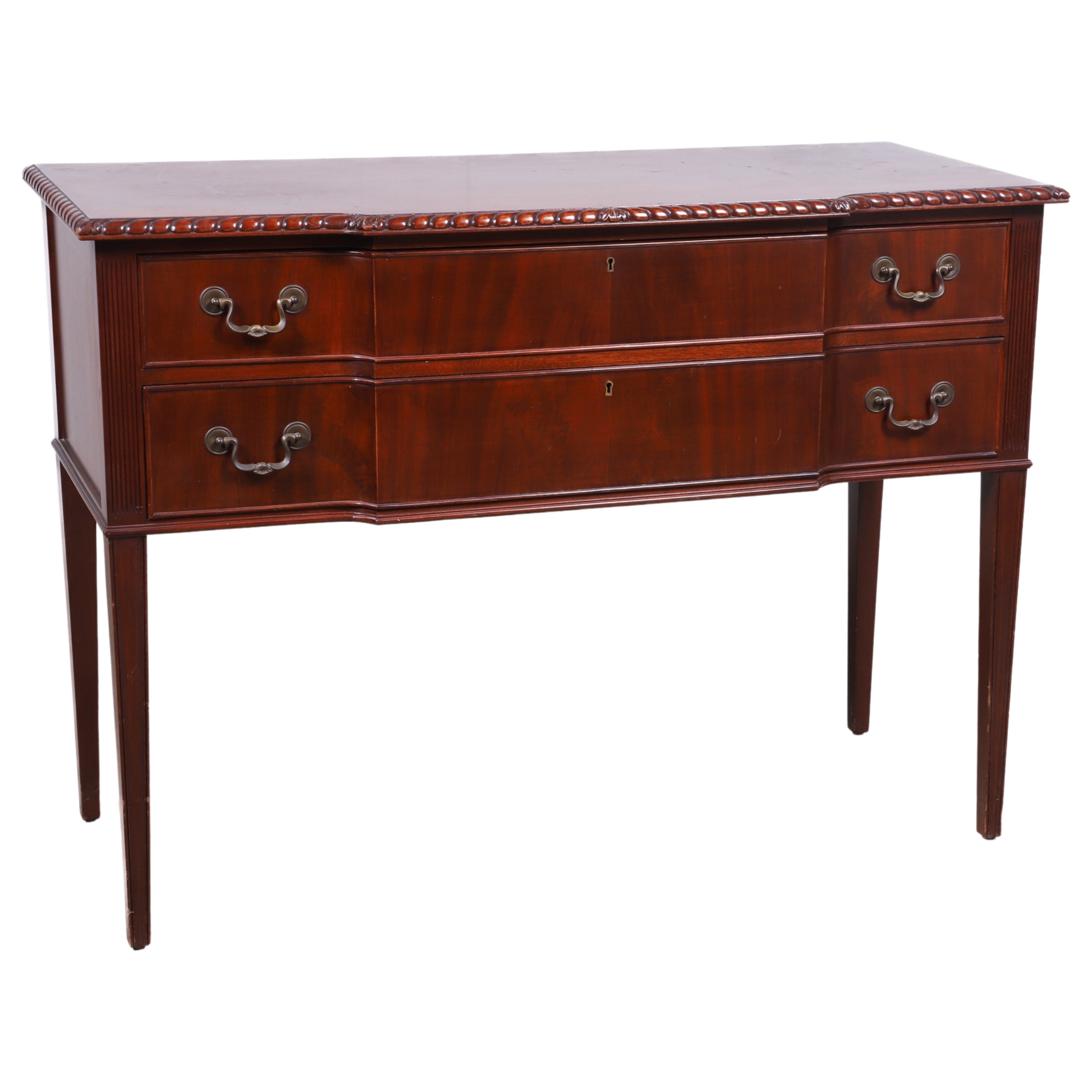 Hepplewhite style mahogany 2-drawer