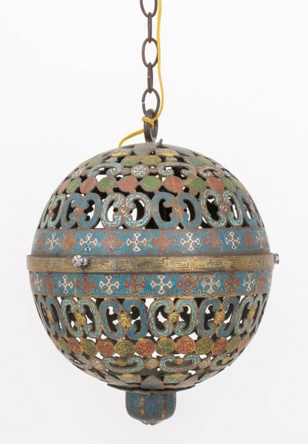 JAPANESE CHAMPLEVE LANTERN IN CHINESE 3b4b41