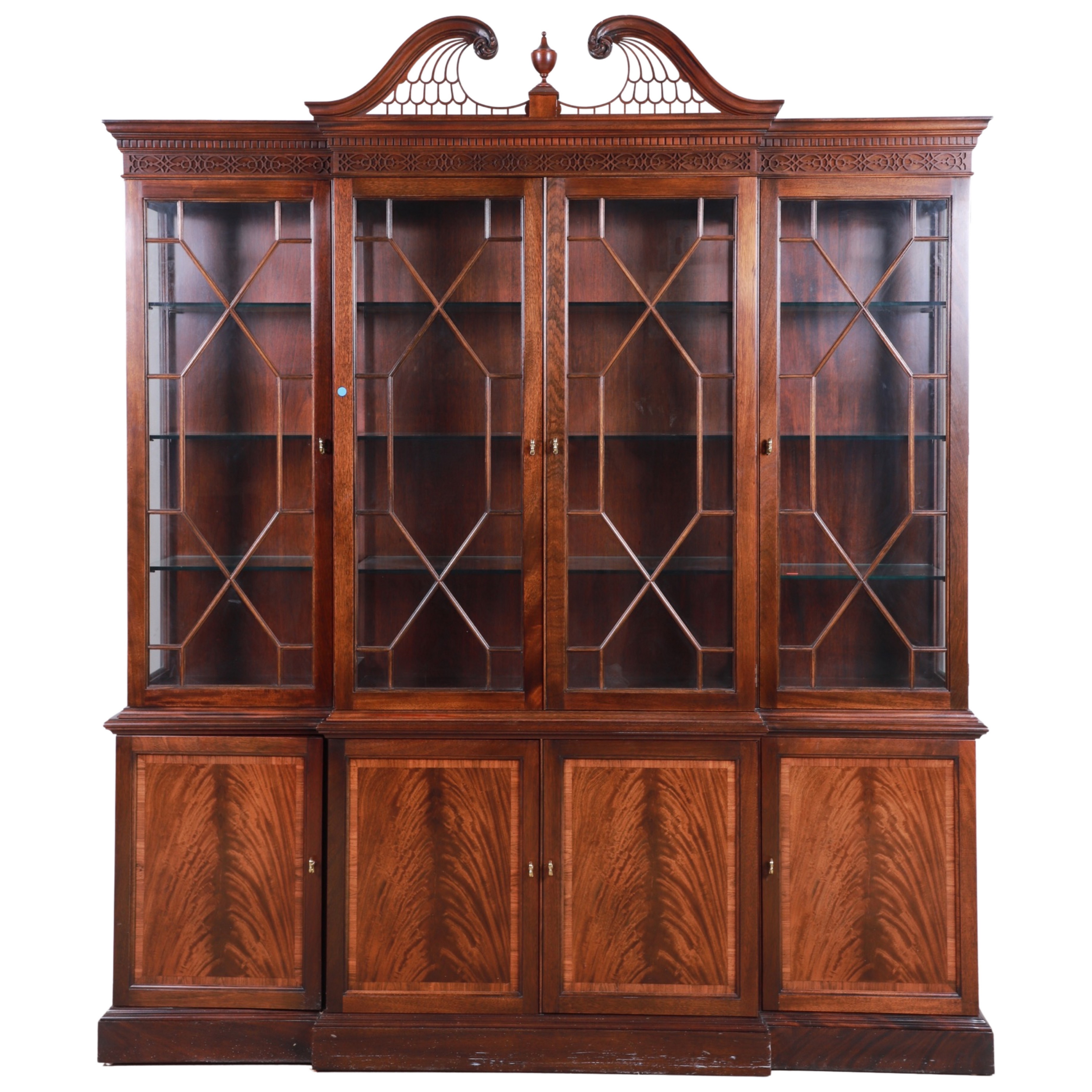 Stickley mahogany 2-pc china cabinet,