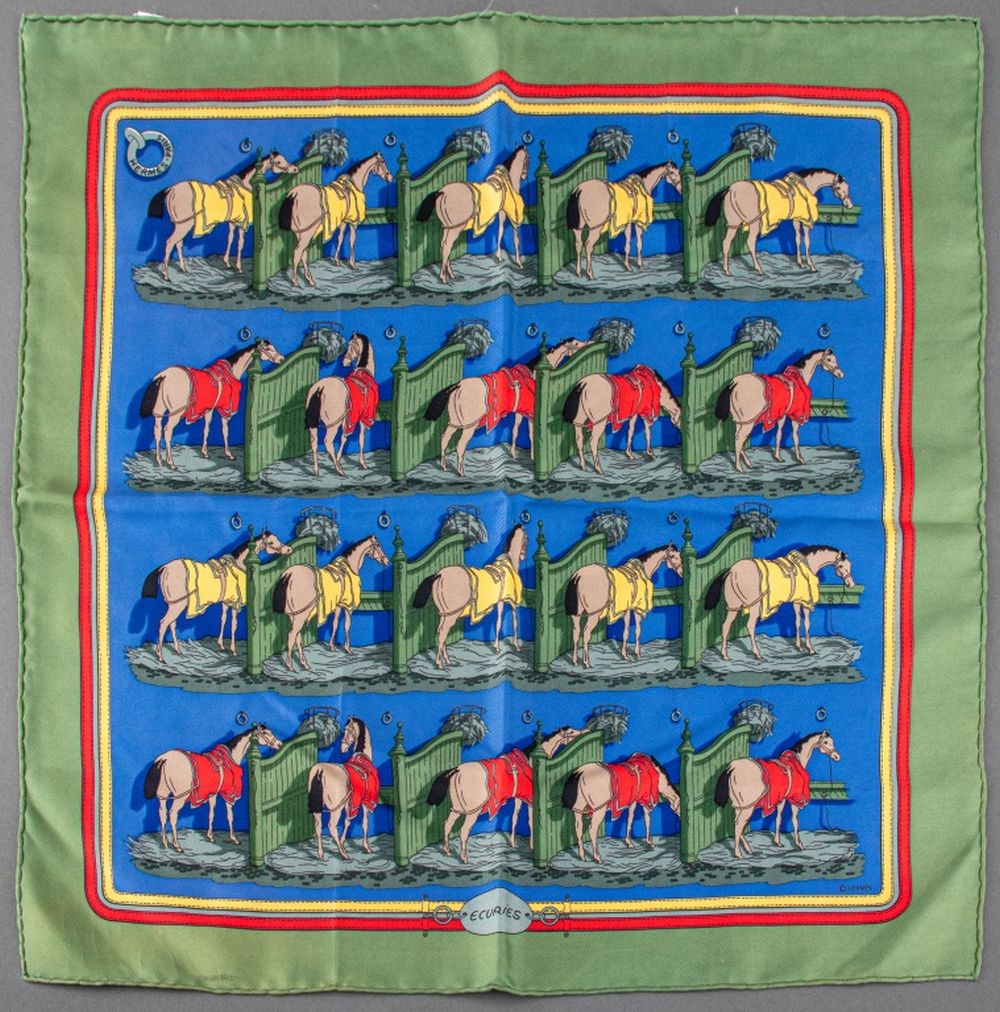 HERMES PARIS "ECURIES" SILK SCARF