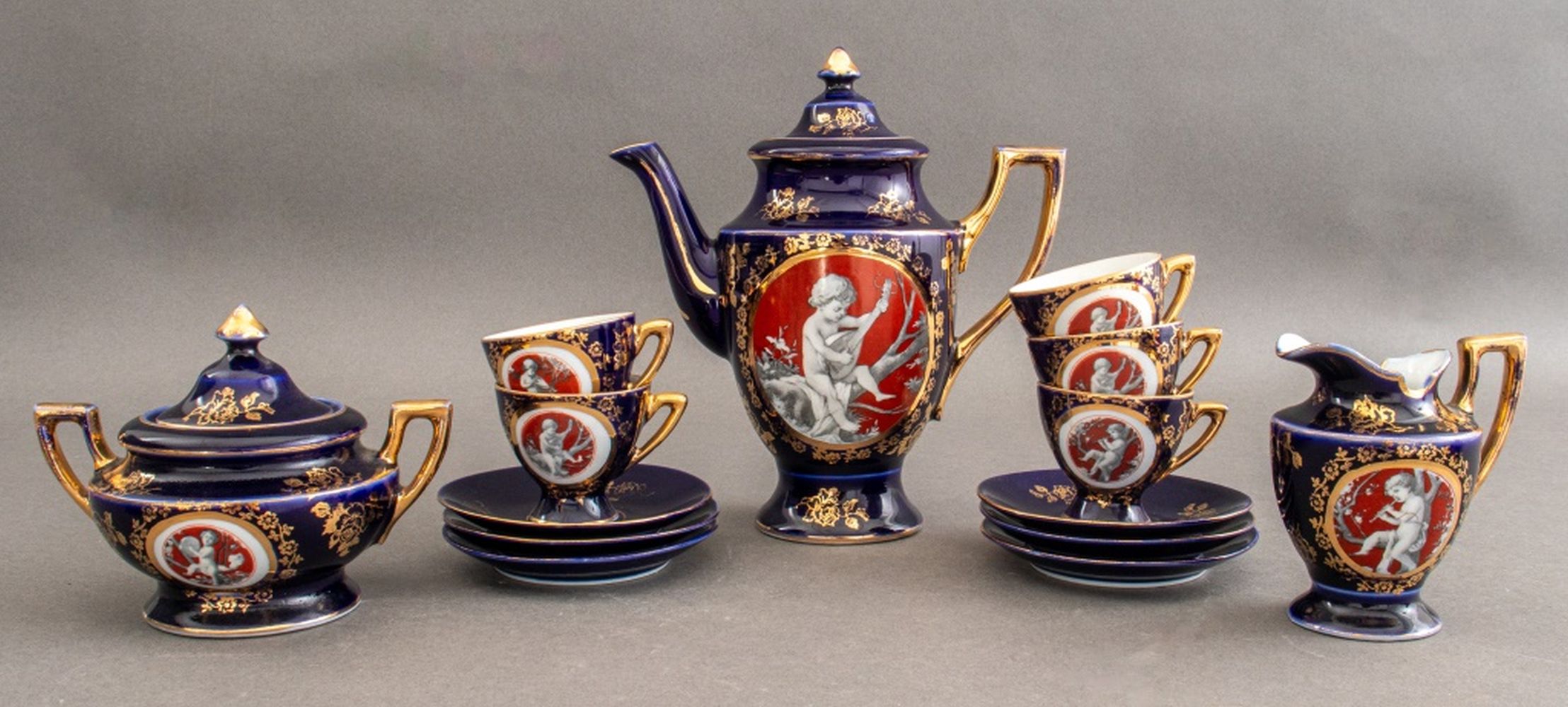 GERMAN COBALT WARE COFFEE SERVICE