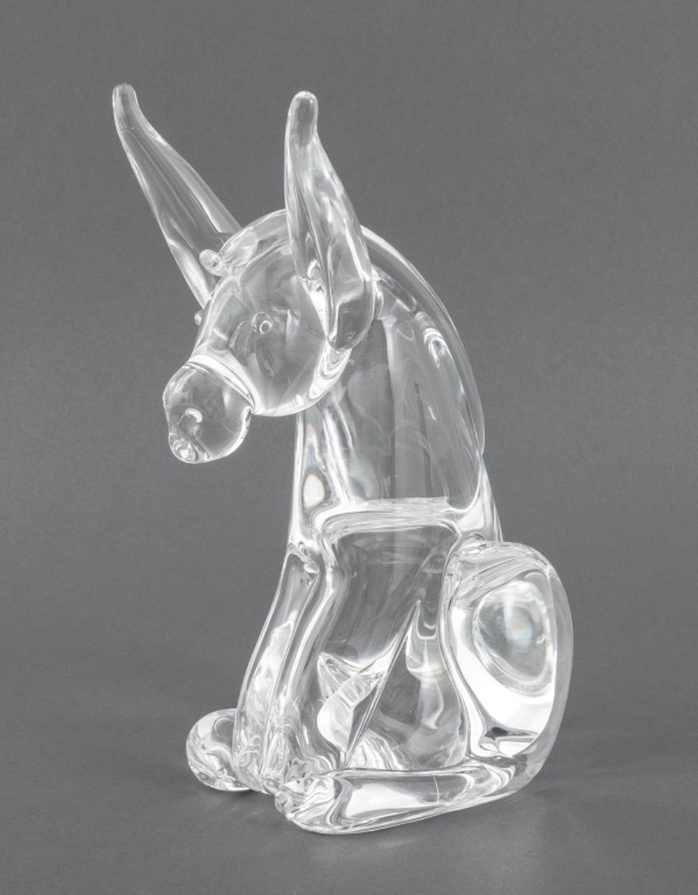 STEUBEN LARGE ART GLASS DONKEY 3b4c42