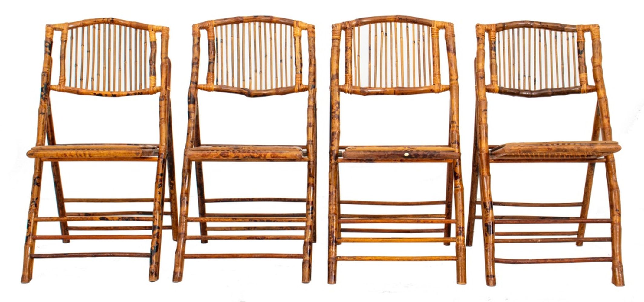 BAMBOO FOLDING CHAIRS, 4, 20TH