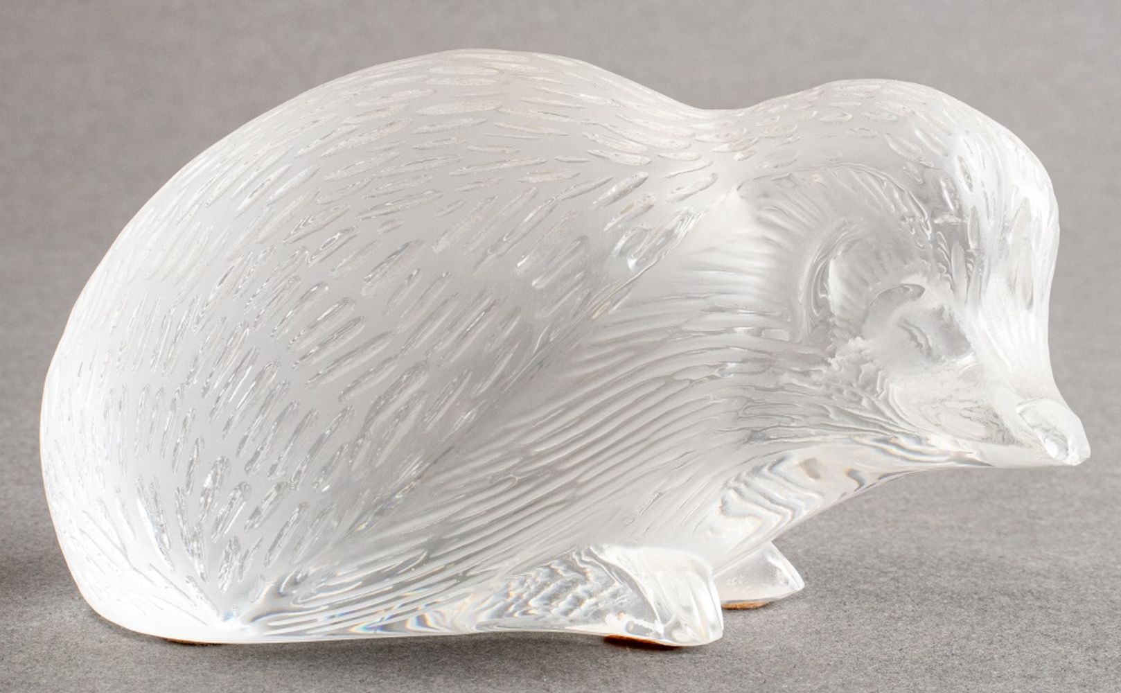 LALIQUE COLORLESS GLASS HEDGEHOG