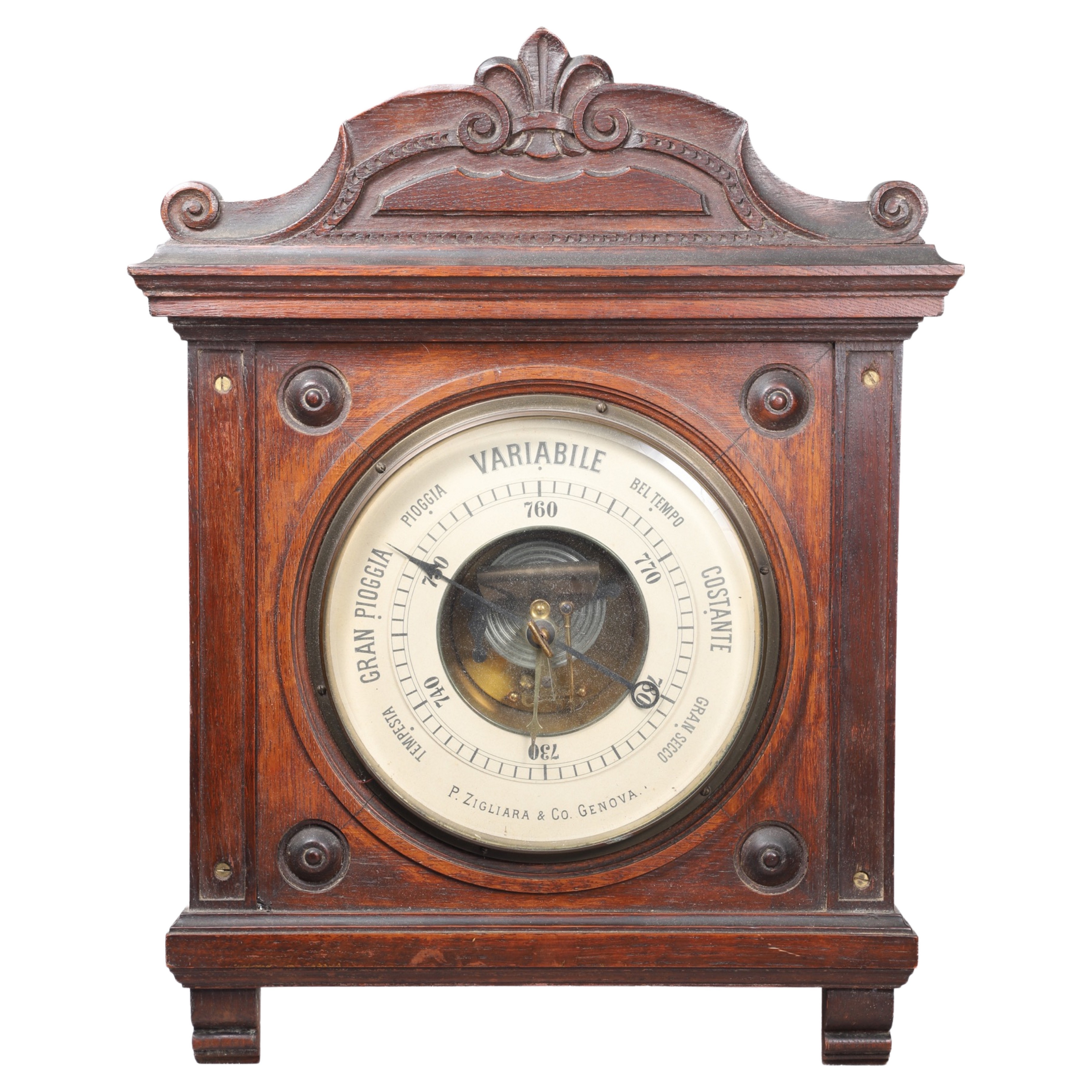 P Zigliara & Co Genova Italian barometer,