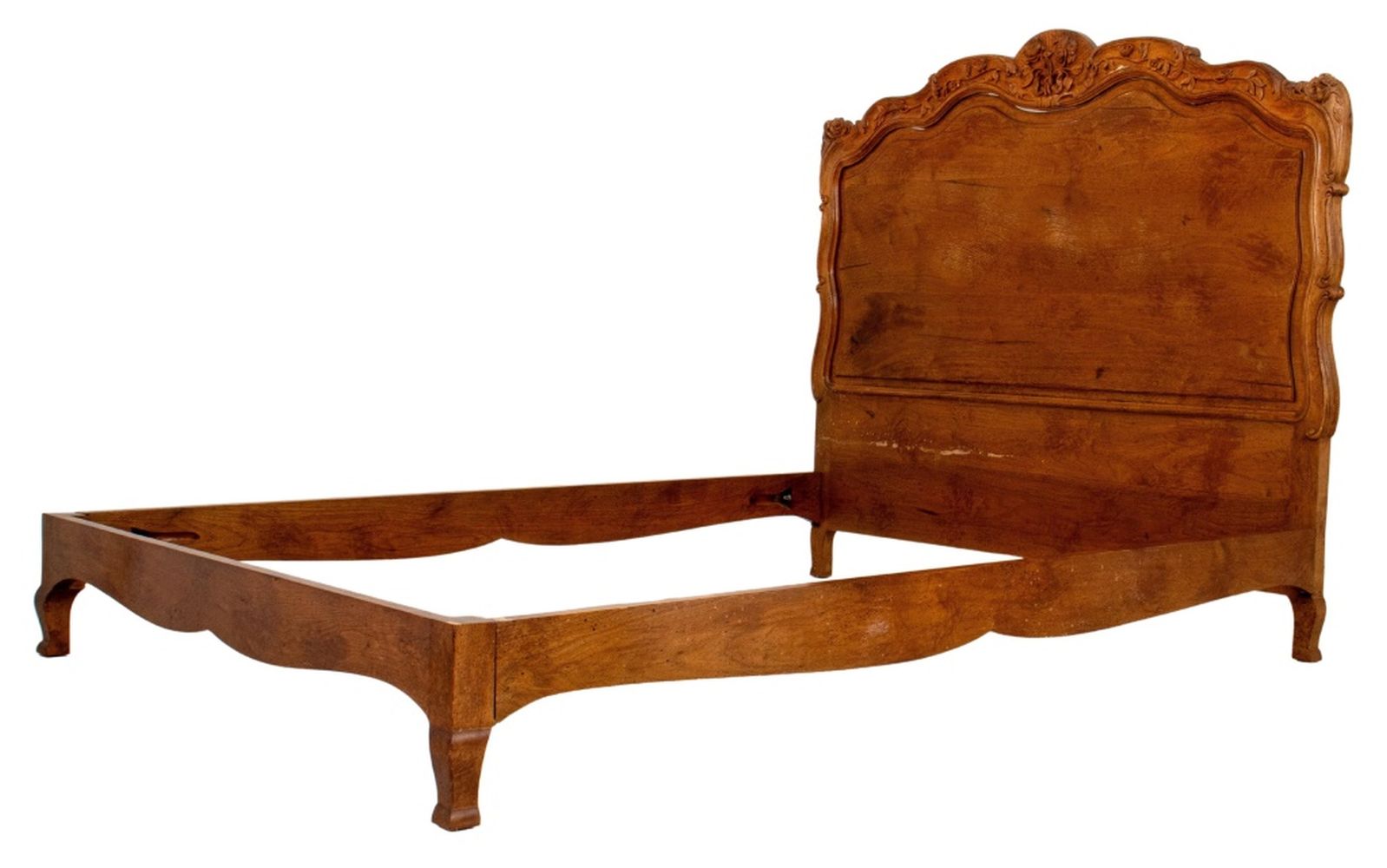 FRENCH PROVINCIAL STYLE WALNUT BED FRAME