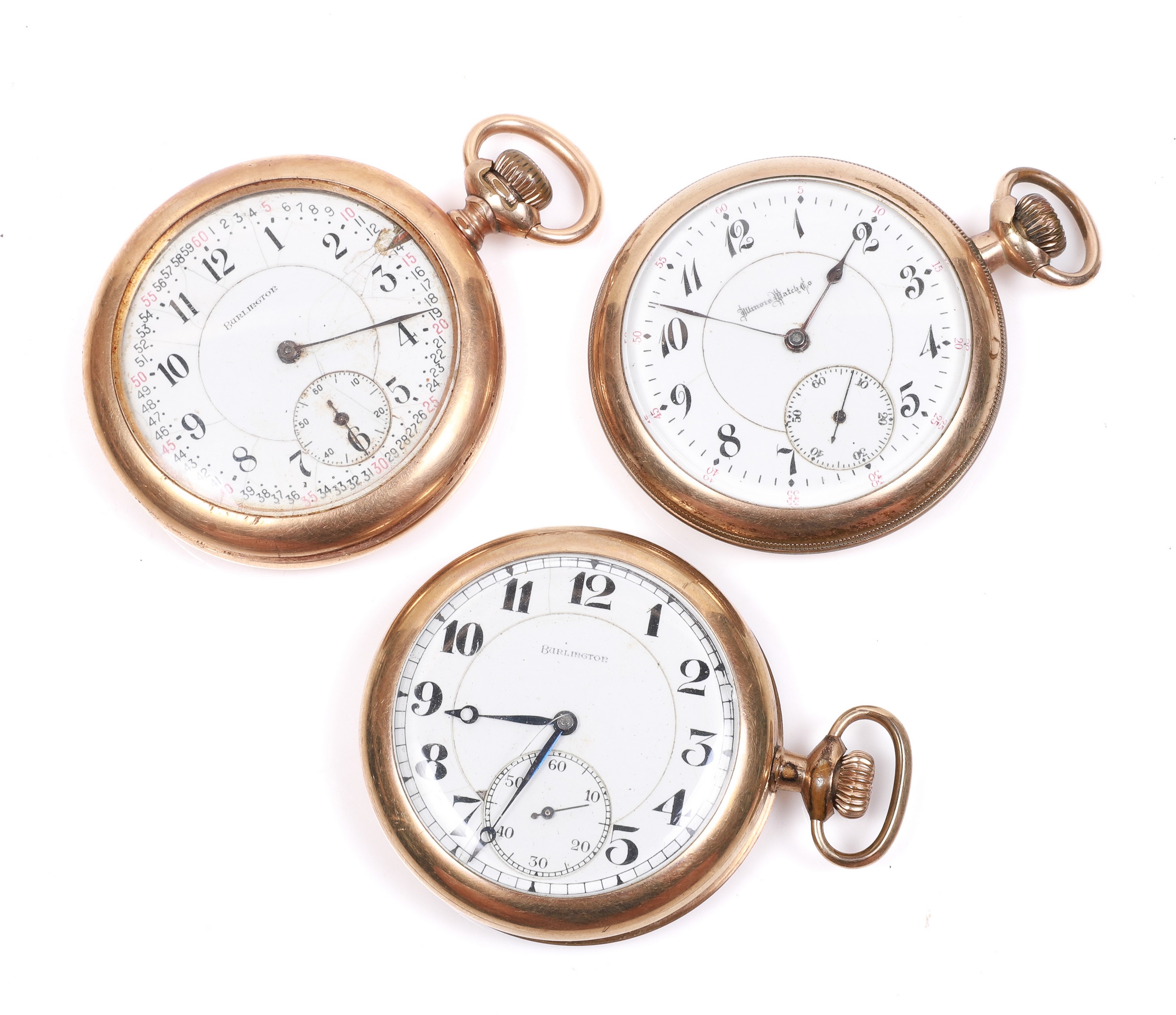 (3) Gold filled pocket watches to include