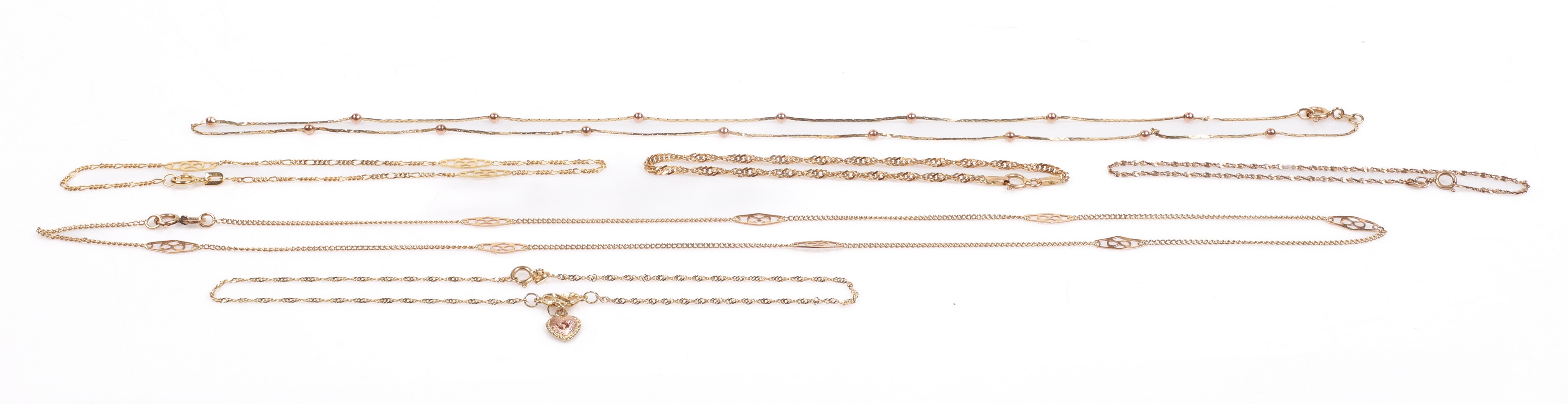  6 Gold bracelets necklaces and 3b4db9