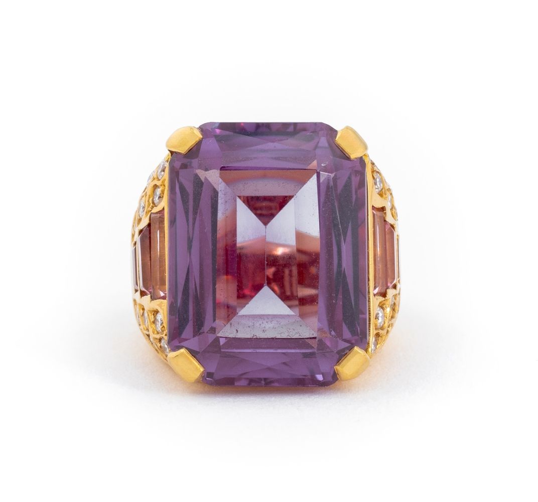 18K YELLOW GOLD AMETHYST DIAMOND