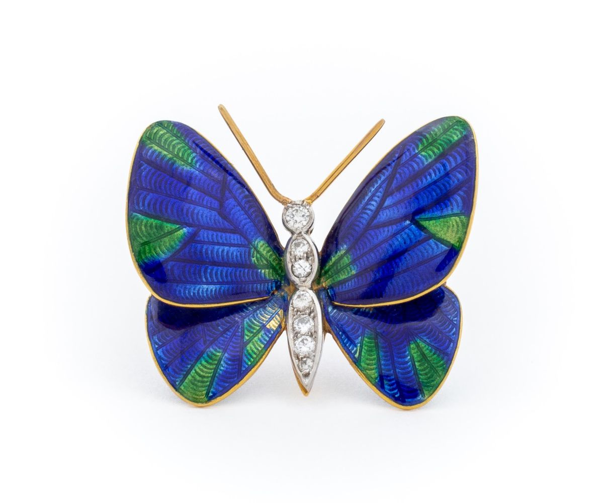 BOUCHERON 18K ENAMEL DIAMOND PAPILLON 3b4e50