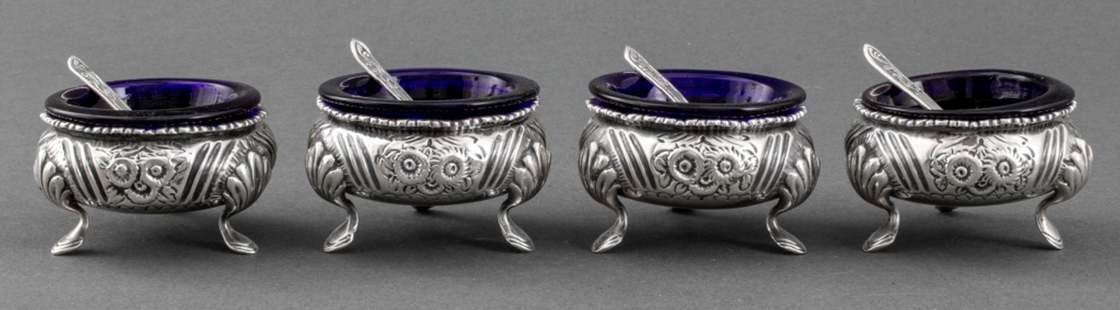 VICTORIAN COBALT GLASS LINED STERLING