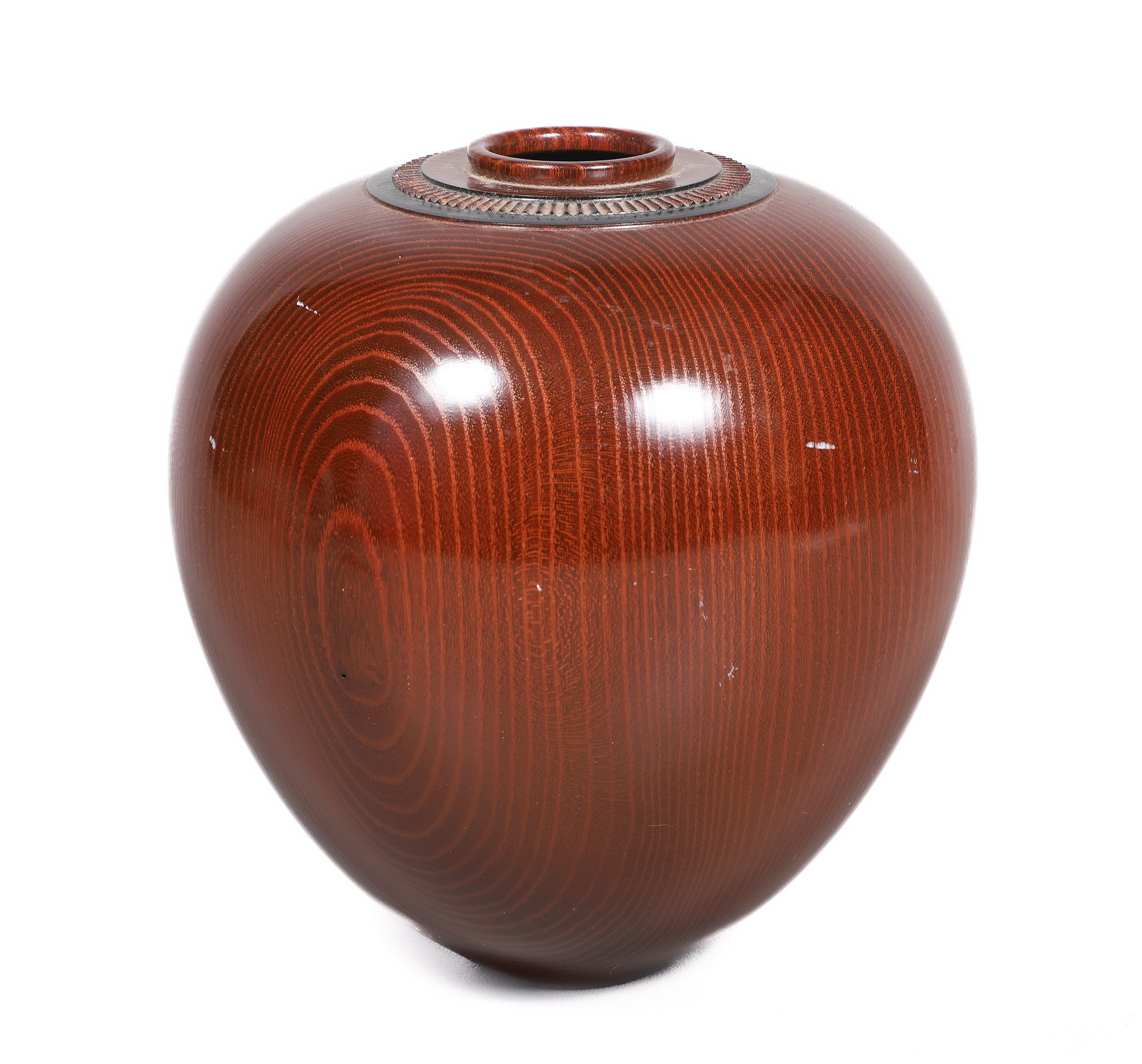 David Souza turned wood vase, marked