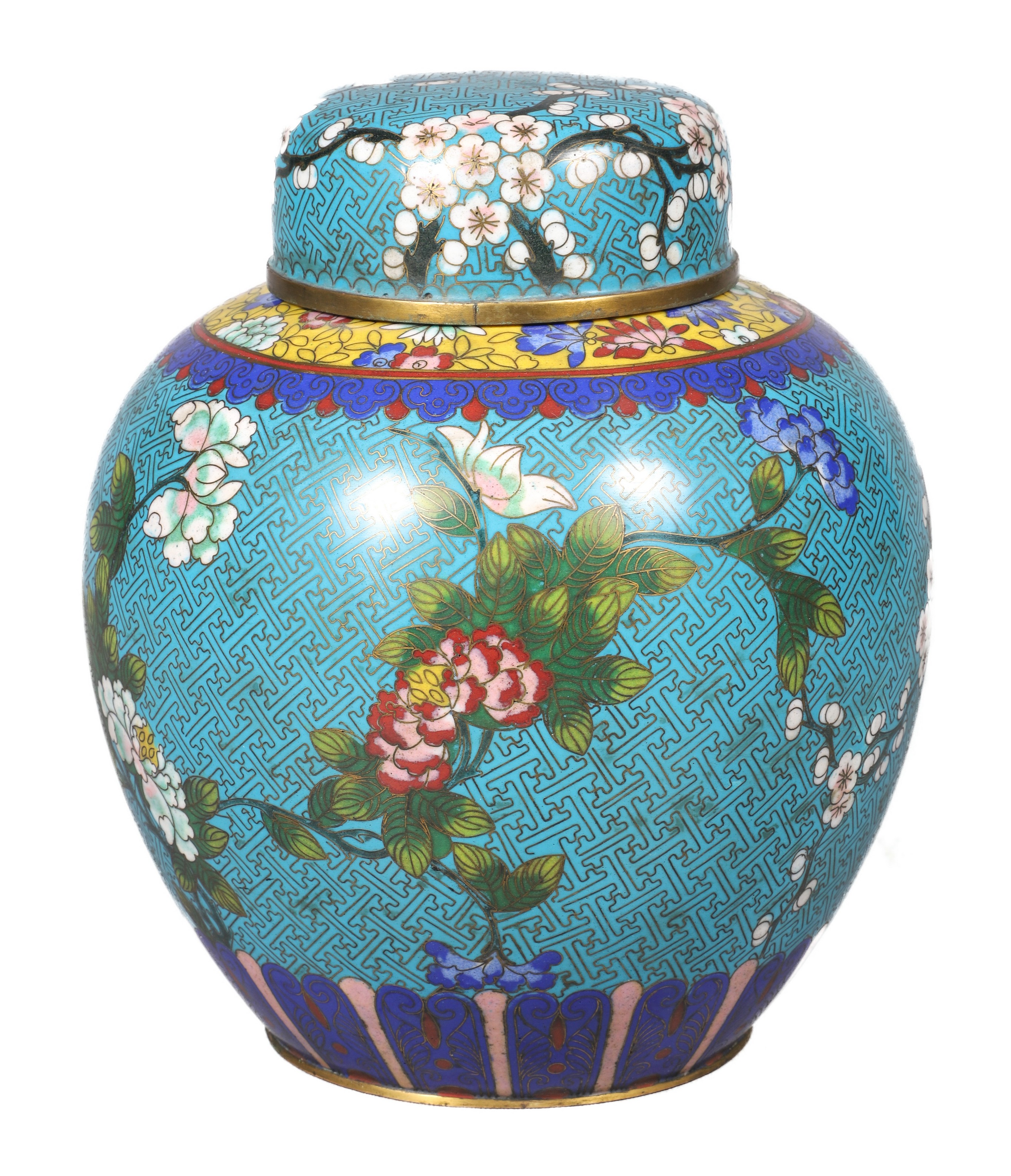 Chinese cloisonne covered jar  3b4f8a