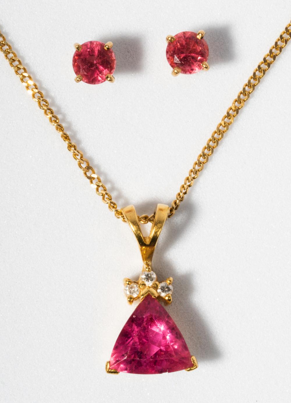 14 KARAT YELLOW GOLD PINK TOURMALINE  3b4f8c