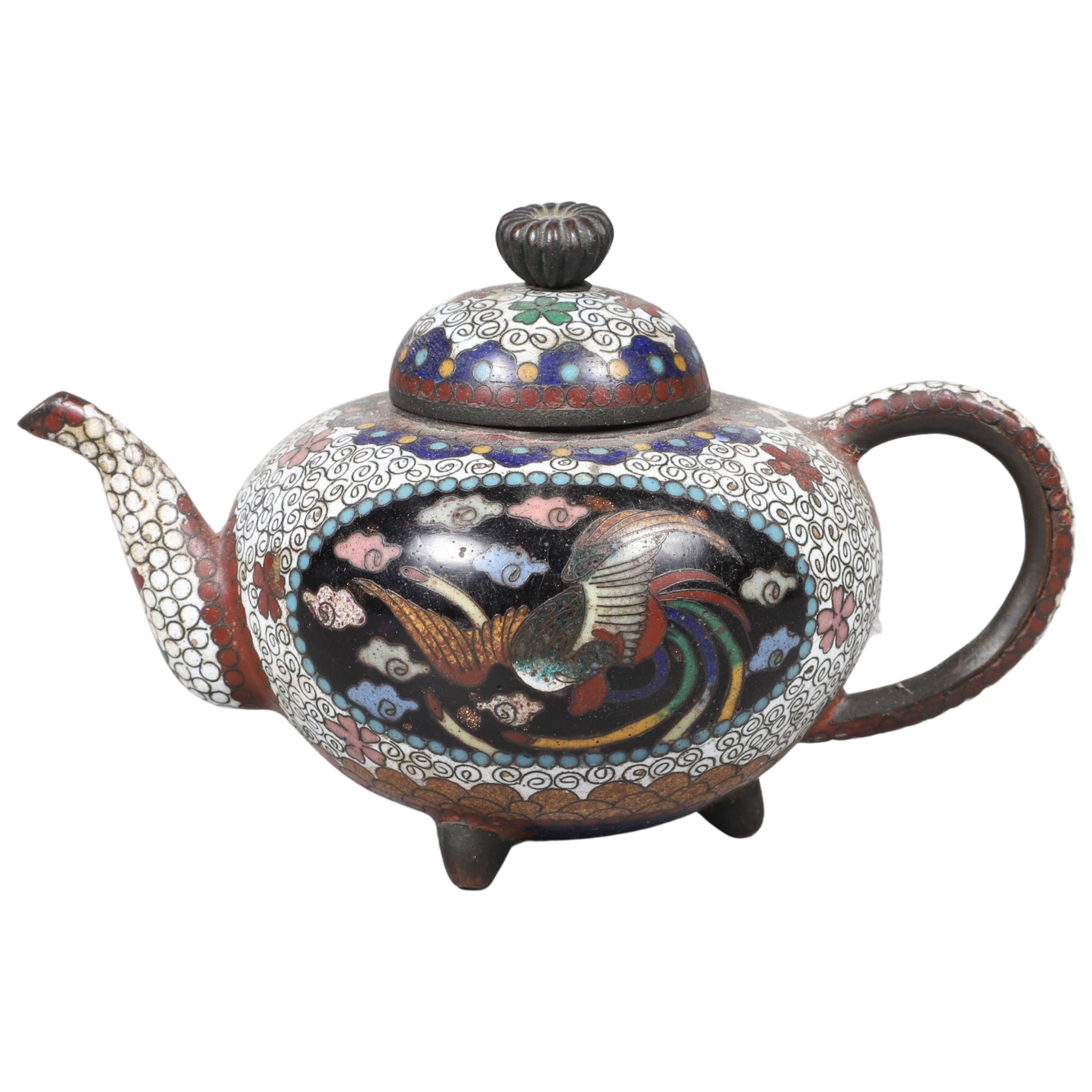 Japanese cloisonne miniature teapot,