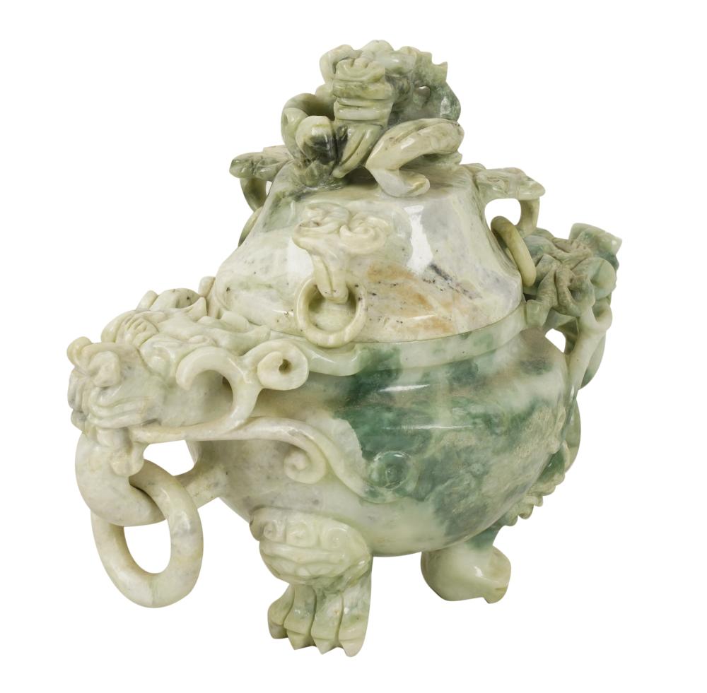 CHINESE CARVED JADEITE COVERED 3b4fd8