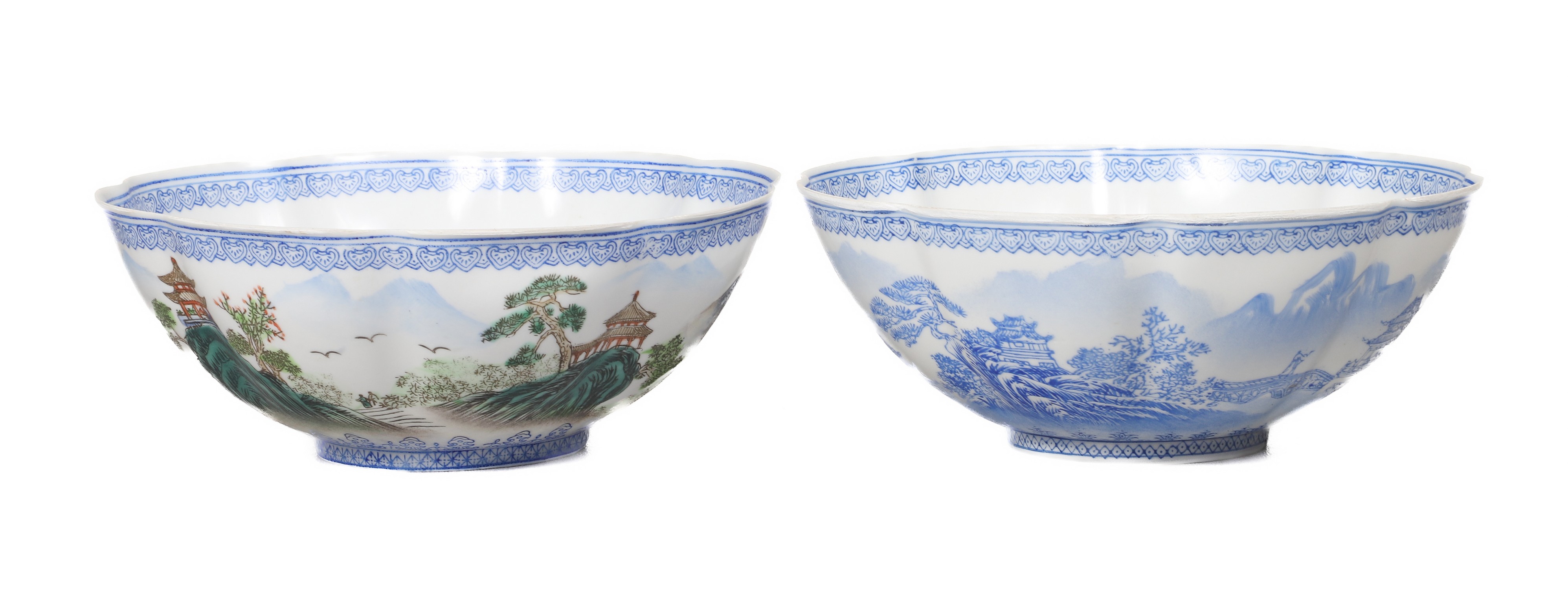 (2) Chinese eggshell porcelain bowls,