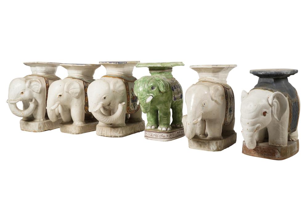 SIX ASIAN CERAMIC GARDEN SEATSSix Asian