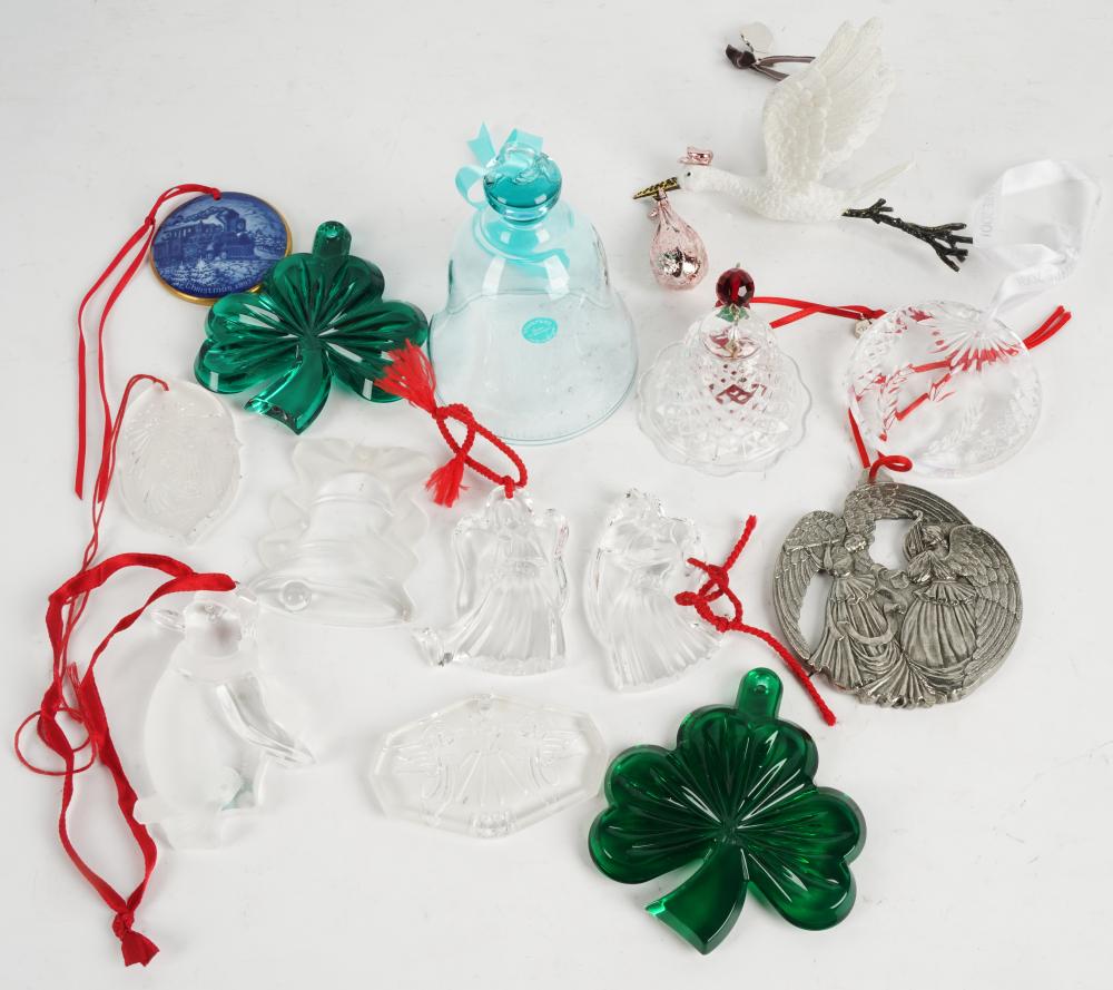 COLLECTION OF CRYSTAL CHRISTMAS ORNAMENTS