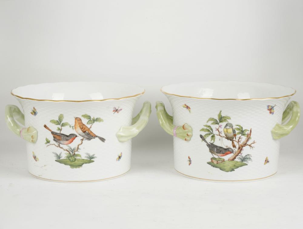 PAIR OF HEREND ROTHSCHILD BIRD