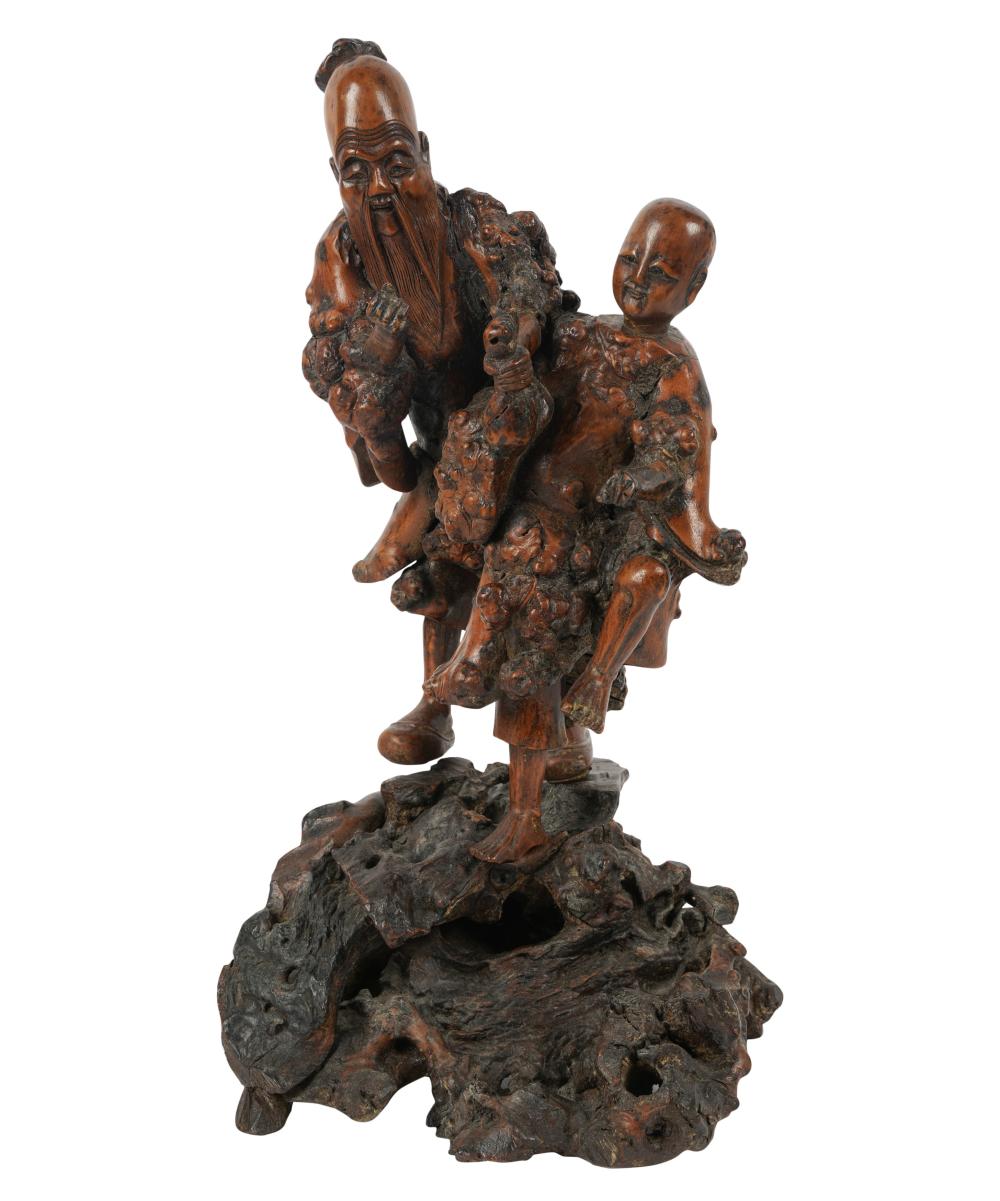 ASIAN CARVED ROOT WOOD FIGURAL