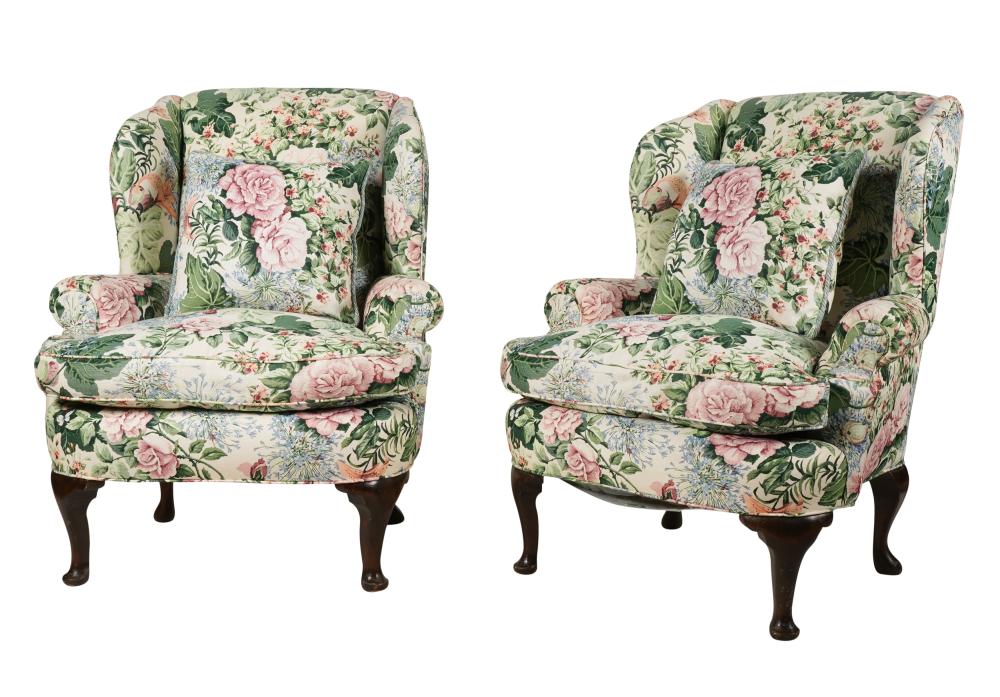 PAIR OF GEORGIAN STYLE WING CHAIRSPair 3b50c2