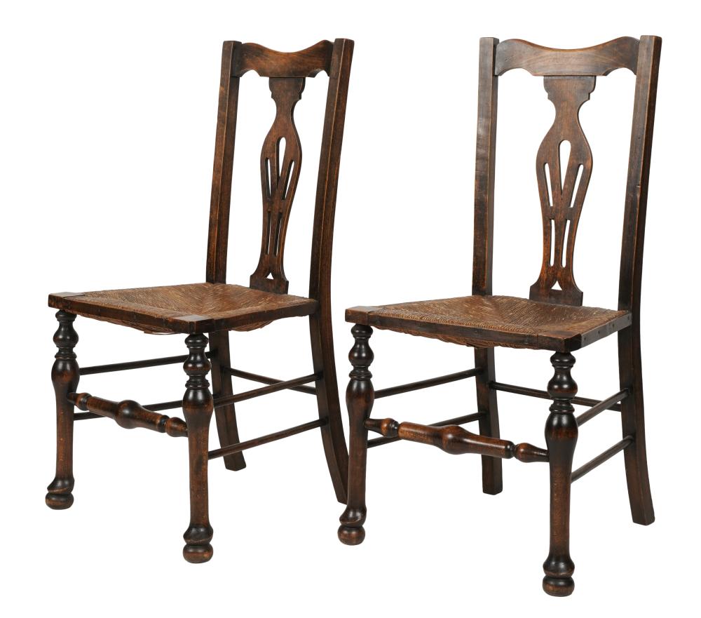 PAIR OF ANTIQUE RUSH SEAT CHAIRSPair 3b5109