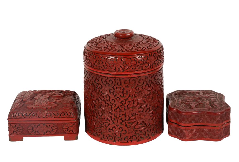 GROUP OF CHINESE CARVED CINNABARGroup 3b5112