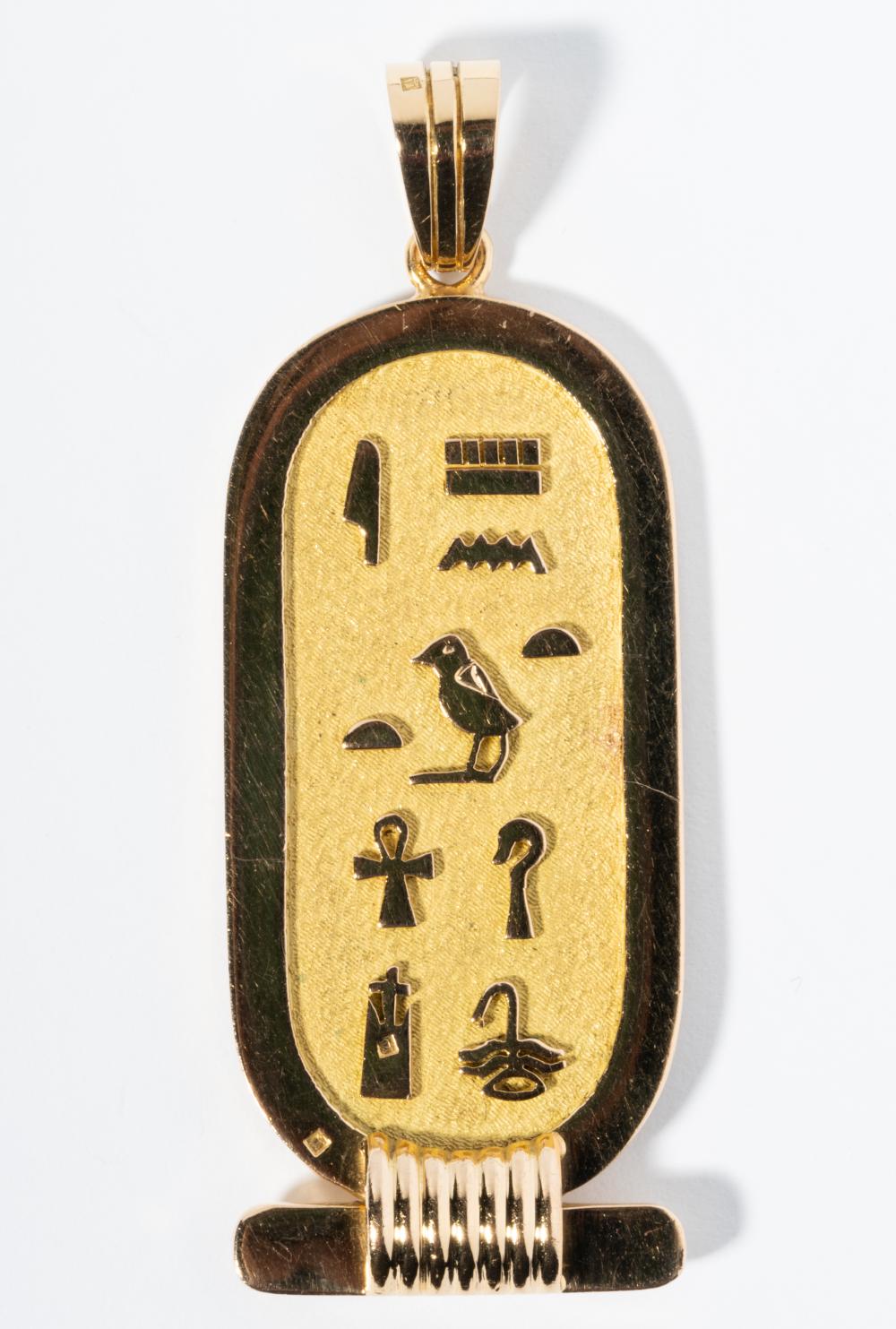 18 KARAT YELLOW GOLD HIEROGLYPHIC  3b5117