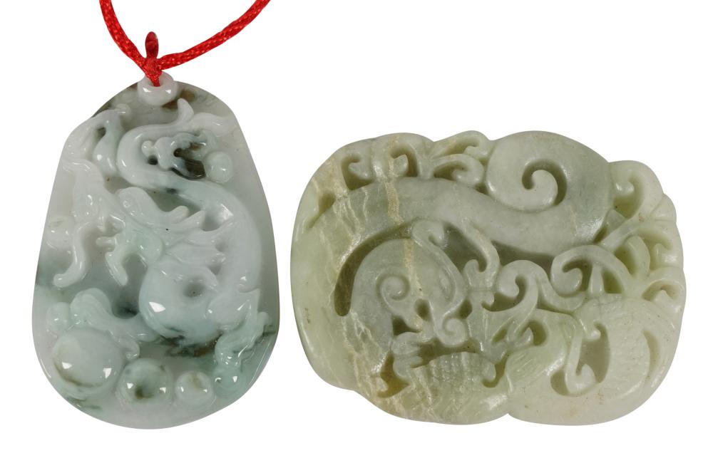 TWO CHINESE CARVED PENDANTSTwo