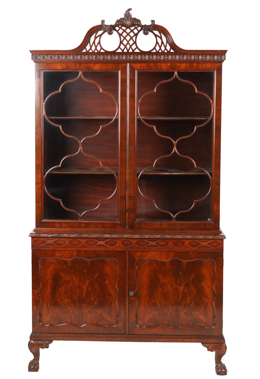 CHIPPENDALE-STYLE MAHOGANY CHINA