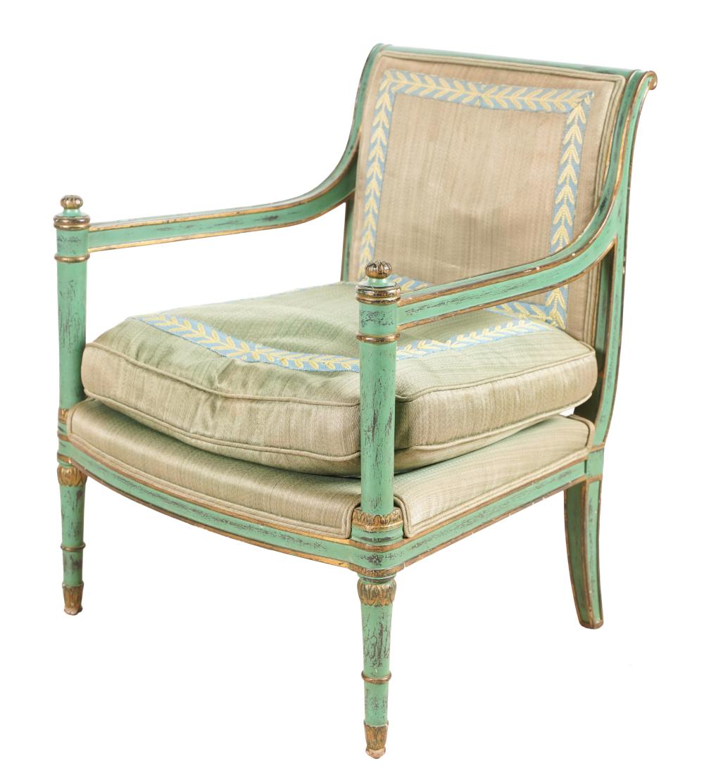 EMPIRE STYLE GREEN PAINTED ARMCHAIREmpire Style 3b51f4