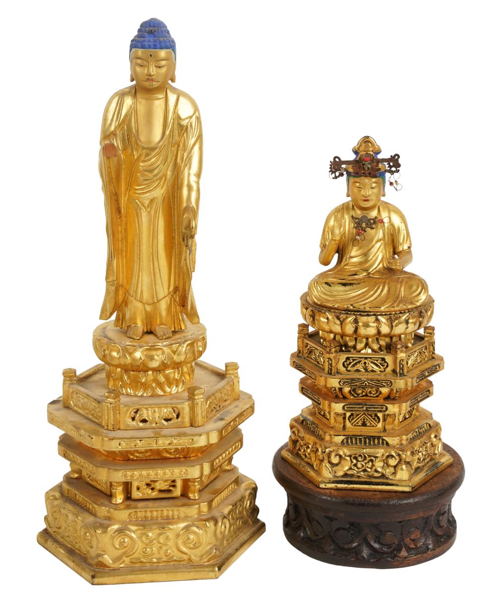 TWO JAPANESE BUDDHA FIGURESTwo