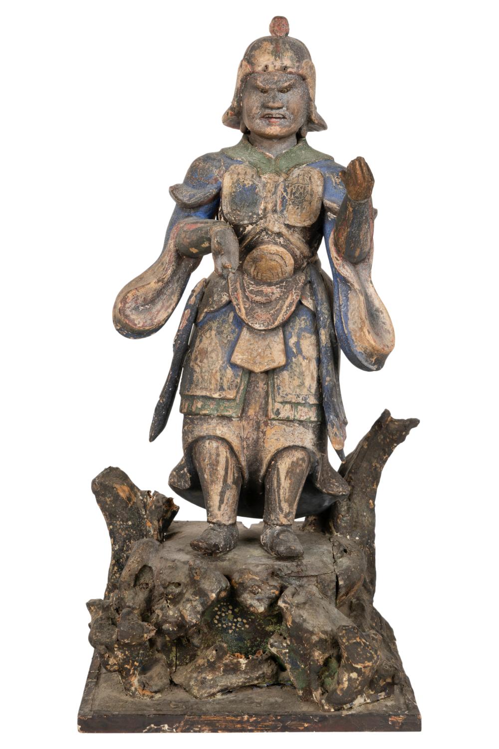 CARVED AND PAINTED WOOD SAMURAI 3b5231
