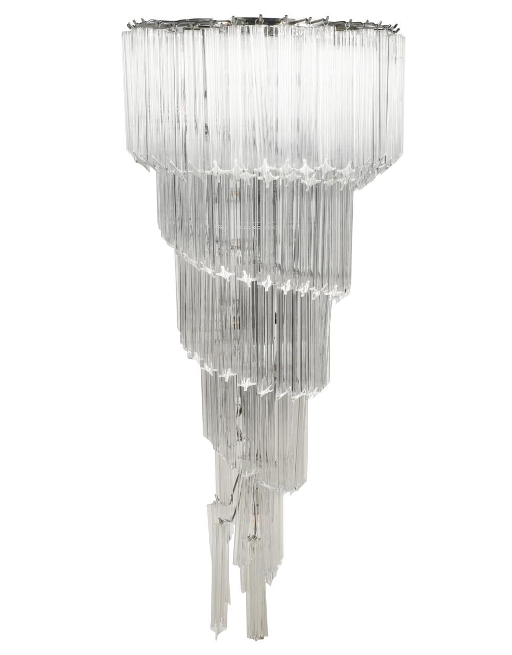 ACRYLIC AND CHROMED METAL CHANDELIERAcrylic 3b525a